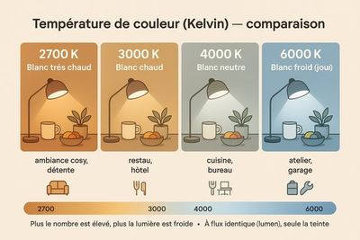 Échelle des températures de couleur (Kelvin)