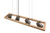 Suspension 4 Spots bois et métal nickel antique BELL de Triolighting