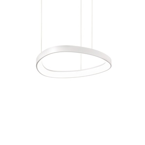 Suspension GEMINI avec profilé aluminium plat Led finition Blanc mat 