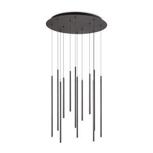 Ideal Lux FILO SP12 – Suspension 12 tubes LED Ø60 cm noir 3000K