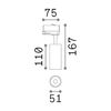 Spot FOX 8W IRC80 pour rail triphasé finition Noir mat 