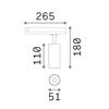 Spot FOX 8W IRC90 1-10V pour rail triphasé finition Noir mat 