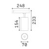 Spot FOX 25W IRC90 Dali pour rail triphasé finition Noir mat 