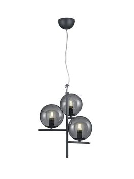 Lustre anthracite à 3 boules fumées série PURE de TrioLighting