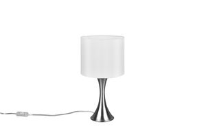 Lampe à poser SABIA nickel mat et abat-jour blanc de TrioLighting