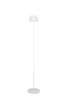 Lampadaire nomade rechargeable SUAREZ abat-jour plissé blanc mat