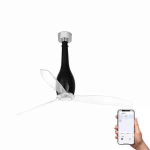 ETERFAN M – Ventilateur de plafond noir brillant connecté Wiz Smart