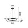 Lustre ORACLE cercle suspendu avec profilé aluminium plat Led finition Blanc mat 