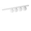 Plafonnier BINOMIO barre avec 4 boules blanches finition Blanc mat 