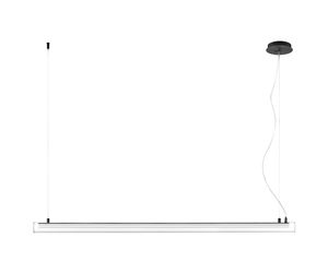 Suspension horizontale tube verre OSLO finition Noir mat/transparent