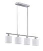 Suspension nickel mat/blanc 4 abat-jours TOMMY de TrioLighting