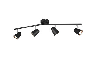 Plafonnier 4 Spots LED Trio TOULOUSE Noir Mat - R82124132