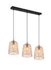 Lustre LOVIS avec 3 abat-jour en rotin tressé de TrioLighting