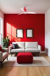 MINI ETERFAN – Ventilateur de Plafond rouge brillant avec Led au Design Contemporain