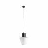 Suspension MISTU avec diffuseur conique blanc finition Anthracite et opale blanc