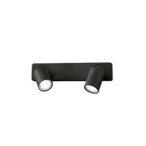 Barre 2 spots ronds RUDY finition Noir mat 