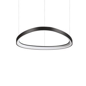 Suspension GEMINI avec profilé aluminium plat Led finition Noir mat 