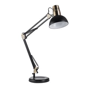 Lampe de bureau articulée ARTIC pour ampoule E27 finition Noir et antique