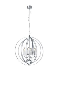 Lustre CANDELA aluminium brossé à 4 cercles de TrioLighting