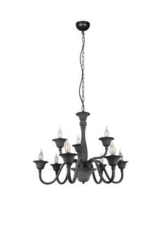 Lustre anthracite chandelier à 9 branches ELSA de TrioLighting