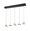 Suspension LED GUANO 5 Lumières - Gris Mat/Café | Lift Me & 3 Teintes CCT
