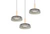 Suspension CELESTE – Élégance en verre, bois et métal avec variateur LED