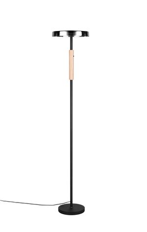Lampadaire CELESTE – Élégance moderne en bois, verre et métal avec variateur tactile