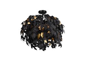 Plafonnier feuilles noires et or LEAVY T2 de Triolighting