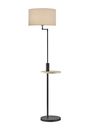 Lampadaire noir CLAAS avec tablette et abat-jour de TrioLighting