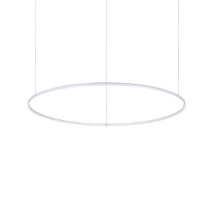 Lustre Hulahoop cercle suspendu avec profilé aluminium plat Led finition Blanc mat 