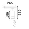 Spot EOS 15W 1-10V IRC80 pour rail triphasé finition Noir mat 