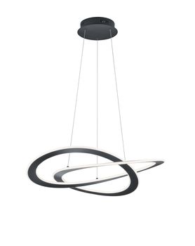 Suspensions anthracite 2 cercles croisés LED OAKLAND