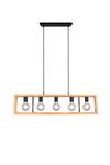 Suspension rectangle en bois et noir AGRA de Triolighting