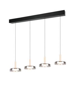 Suspension CELESTE – Élégance bois, verre et métal avec LED réglable