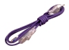 Cordon textile violet avec interrupteur et fiche