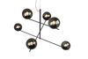 Lustre anthracite à 6 boules fumées série PURE de TrioLighting