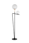 Lampadaire FLAMING - Noir et Or / Verre