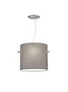 Suspension CAMDEN grand abat-jour tissu gris de TrioLighting