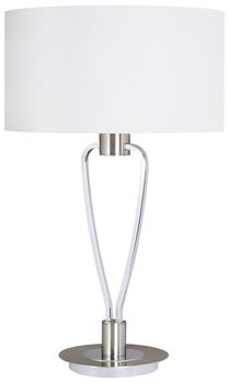 Lampe PARIS II nickel mat et abat-jour de TrioLighting