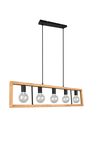 Suspension rectangle en bois et noir AGRA de Triolighting