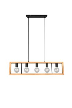 Suspension rectangle en bois et noir AGRA de Triolighting