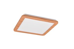 Plafonnier Led carré blanc et bois CAMILLUS TrioLighting