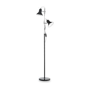 Lampadaire POLLY à 2 spots orientables finition Chrome et noir 