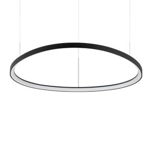 Suspension GEMINI avec profilé aluminium plat Led finition Noir mat 