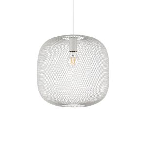 Lustre cage grillagé NET finition Blanc mat 