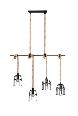 Lustre 4 cages noires et cordes WODAN de TrioLighting