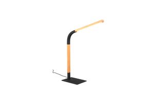 Lampe à poser NORRIS articulée noire et bois Métal/bois Blanc mat/bois 7W