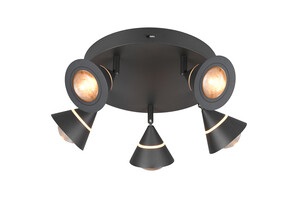 Plafonnier ROMEO Noir Mat 5 Cônes - 637010532