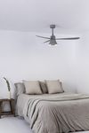 AMELIA CONE LED ventilateur plafond design gris– télécommande, 6 vitesses, pour pièces 17–28 m²