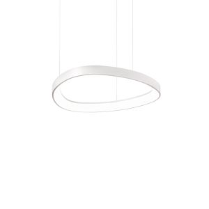 Suspension GEMINI avec profilé aluminium plat Led finition Blanc mat 